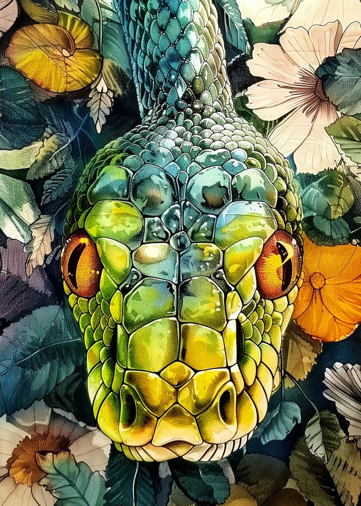 Snake  Watercolor Animal Art