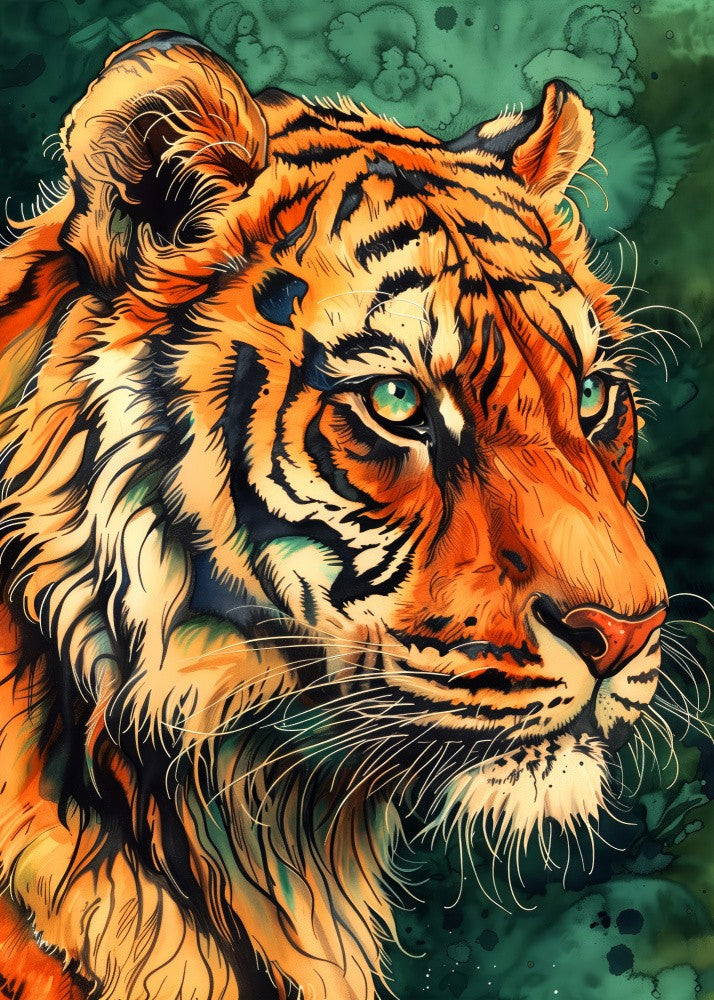 Tiger  Watercolor Animal Art