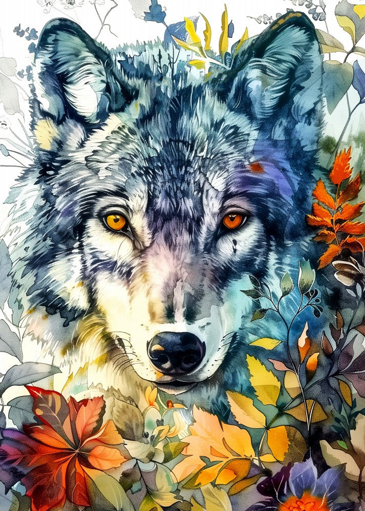 Wolf  Watercolor Animal Art