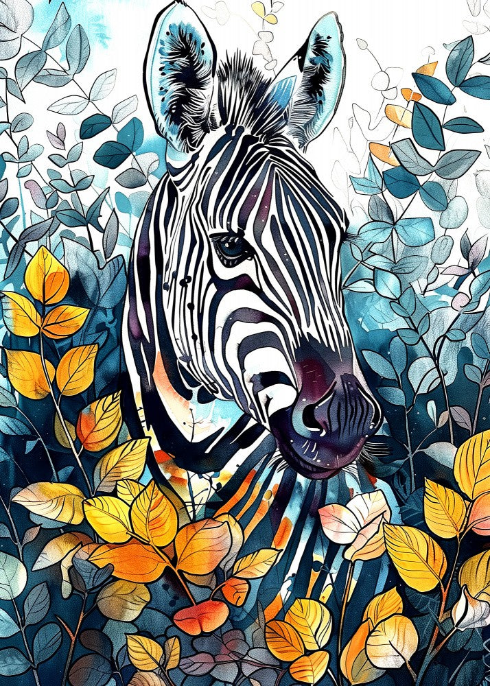 Zebra Watercolor Animal Art