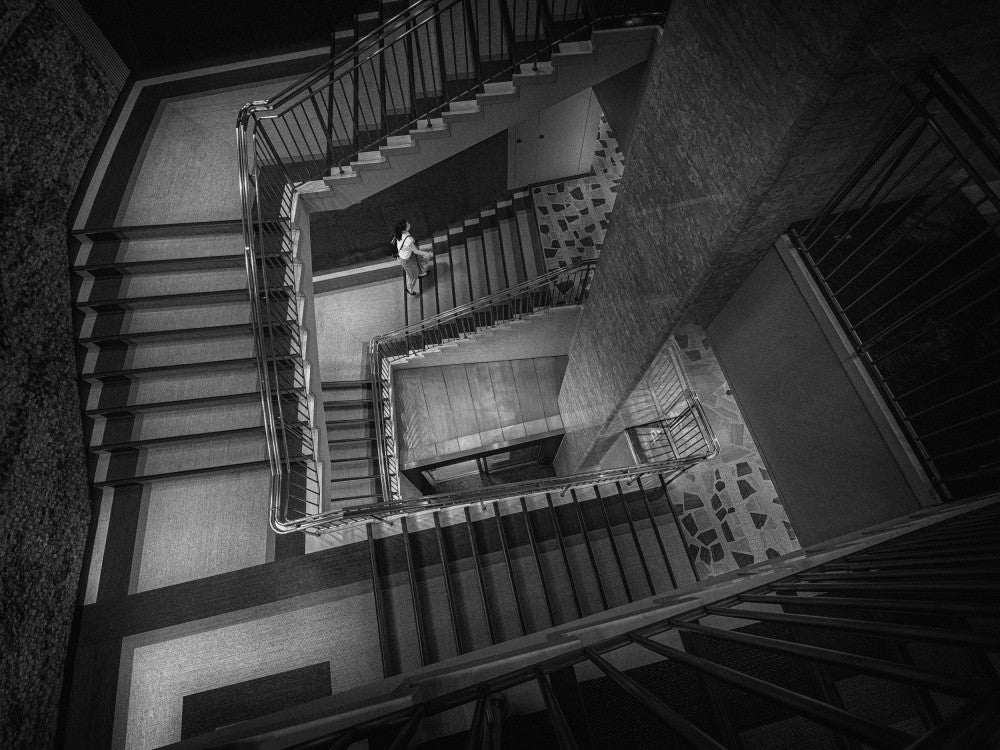 Going up the stairs