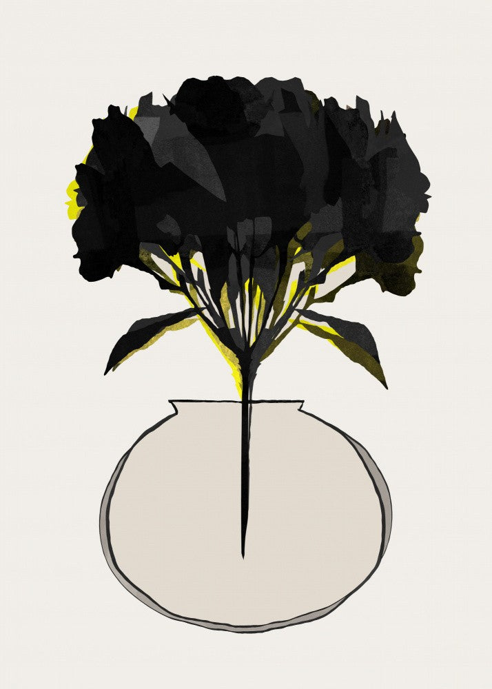 Black Flowers In Vase