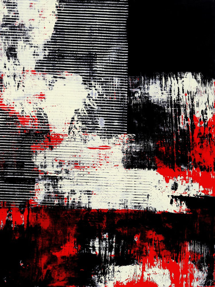 Bold Black Red and White Brushstrokes