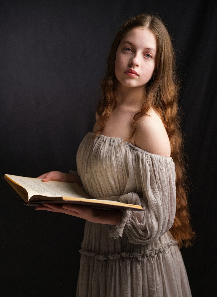 with a long hair