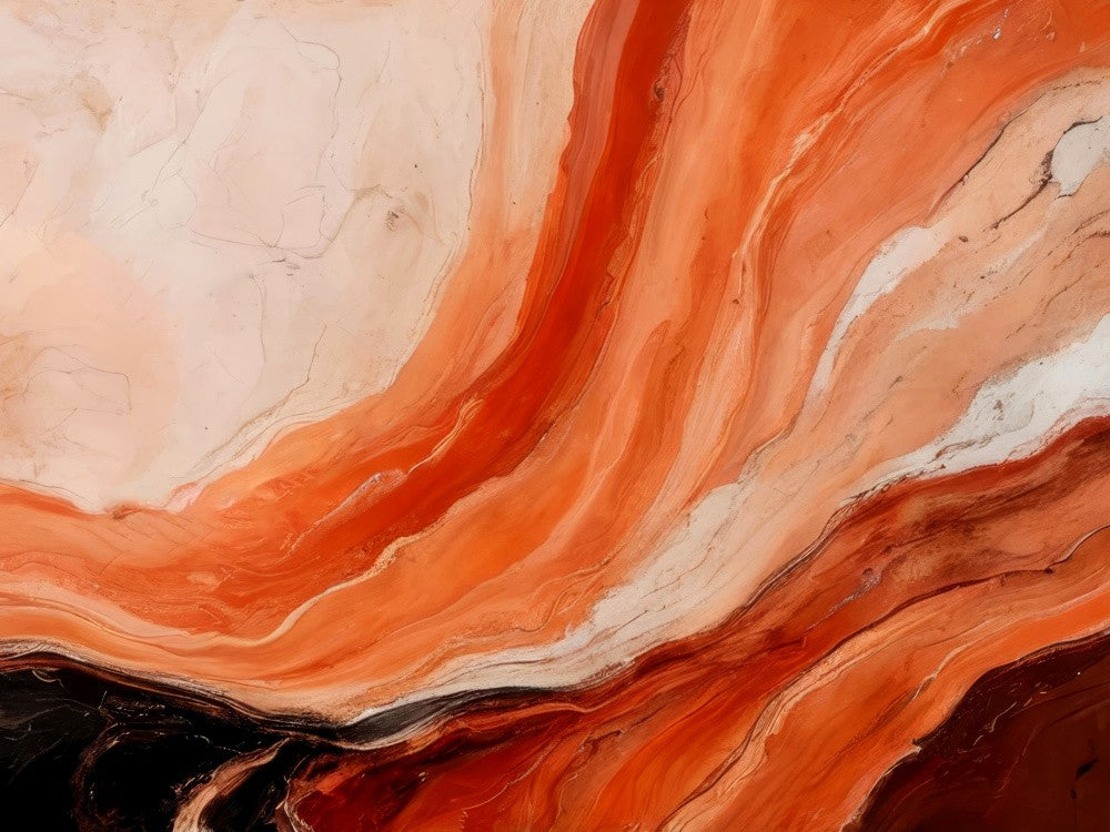 Orange And Beige Marbled Effect