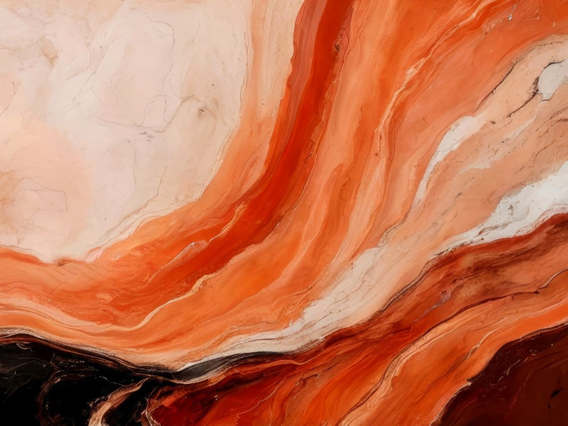 Orange And Beige Marbled Effect