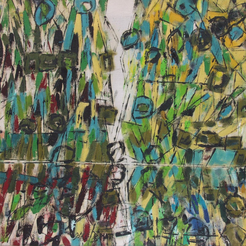 Double Wall, Huile Sur Tissu, 2004, 50x50cm
