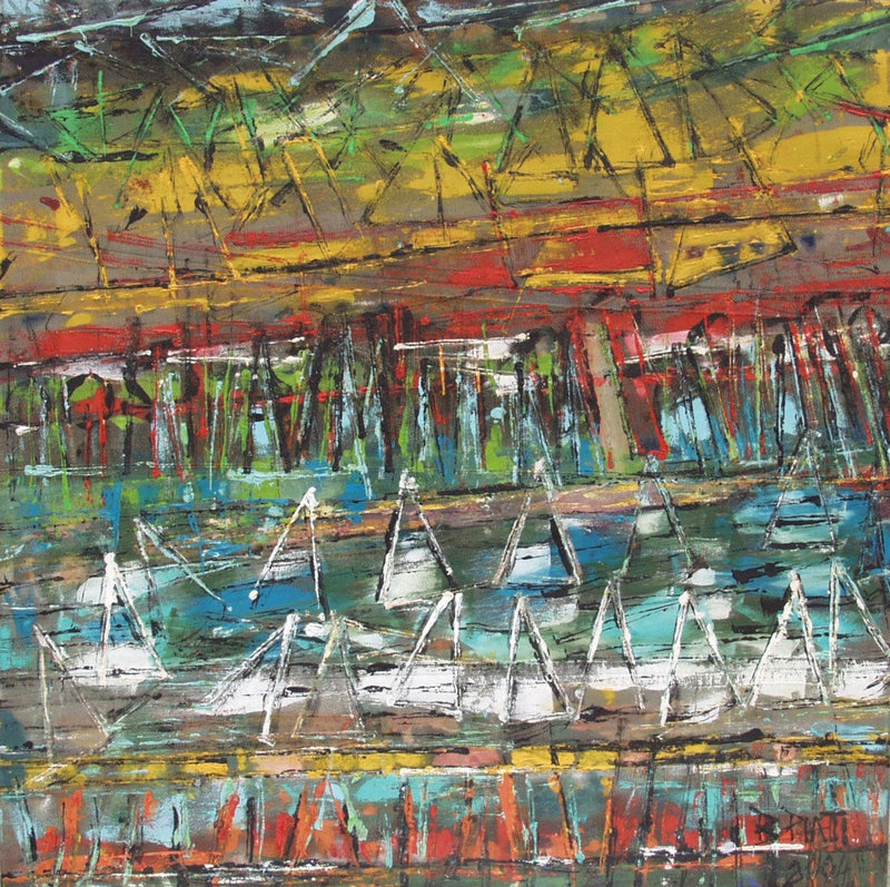 Malacots Sur Mer, Huile Sur Tissu, 50x50cm Copie