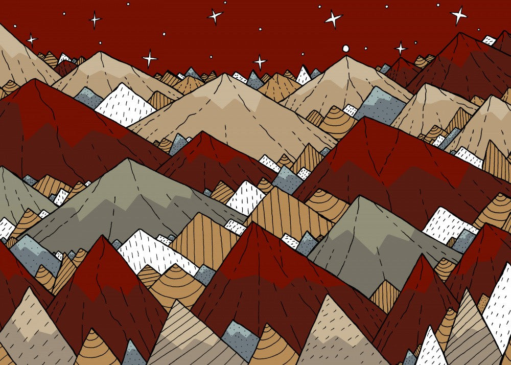 Dark red peaks