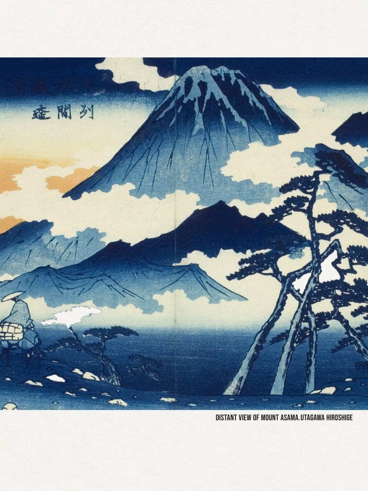 Distant View of Mount Asama In the Shinshu District
