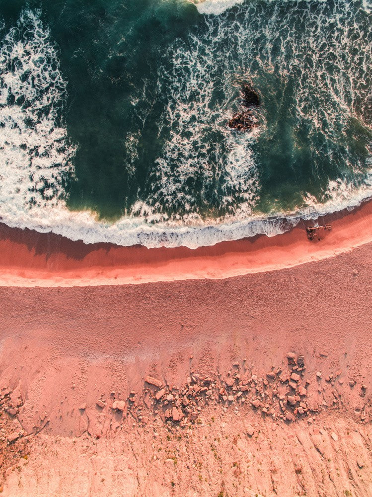 Pink Shoreline Waves