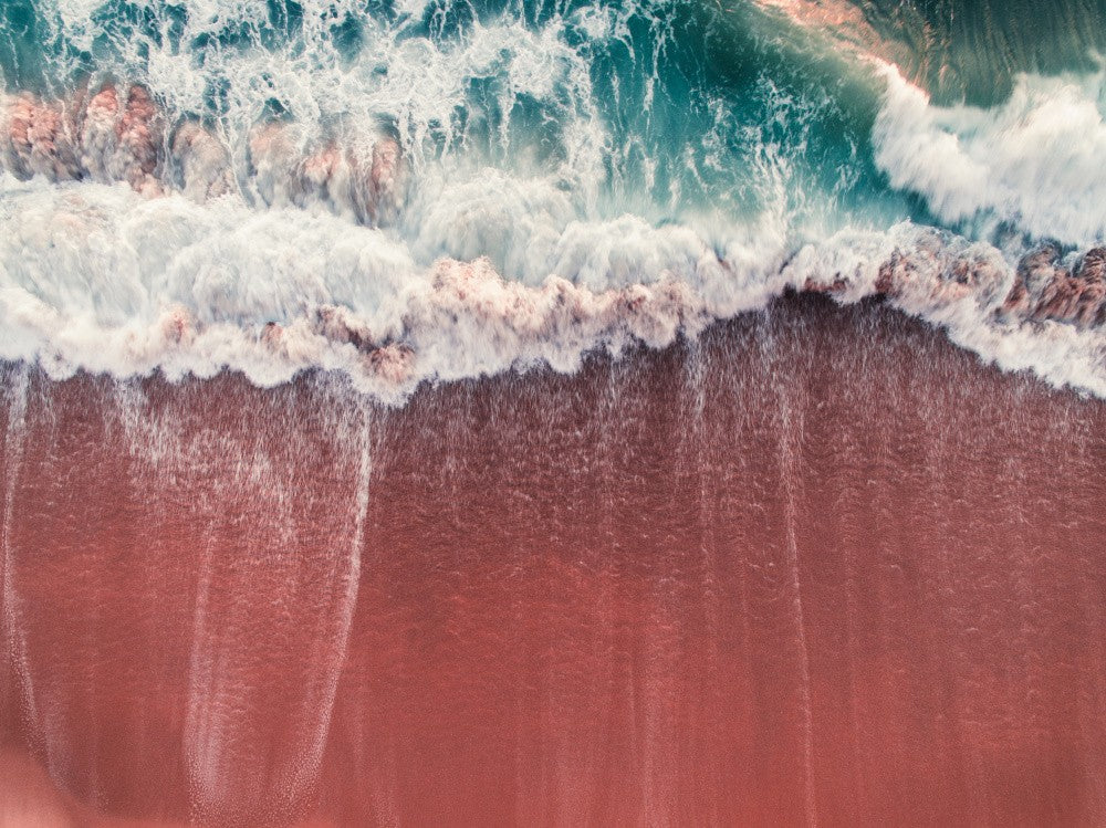 Crimson Shoreline Waves
