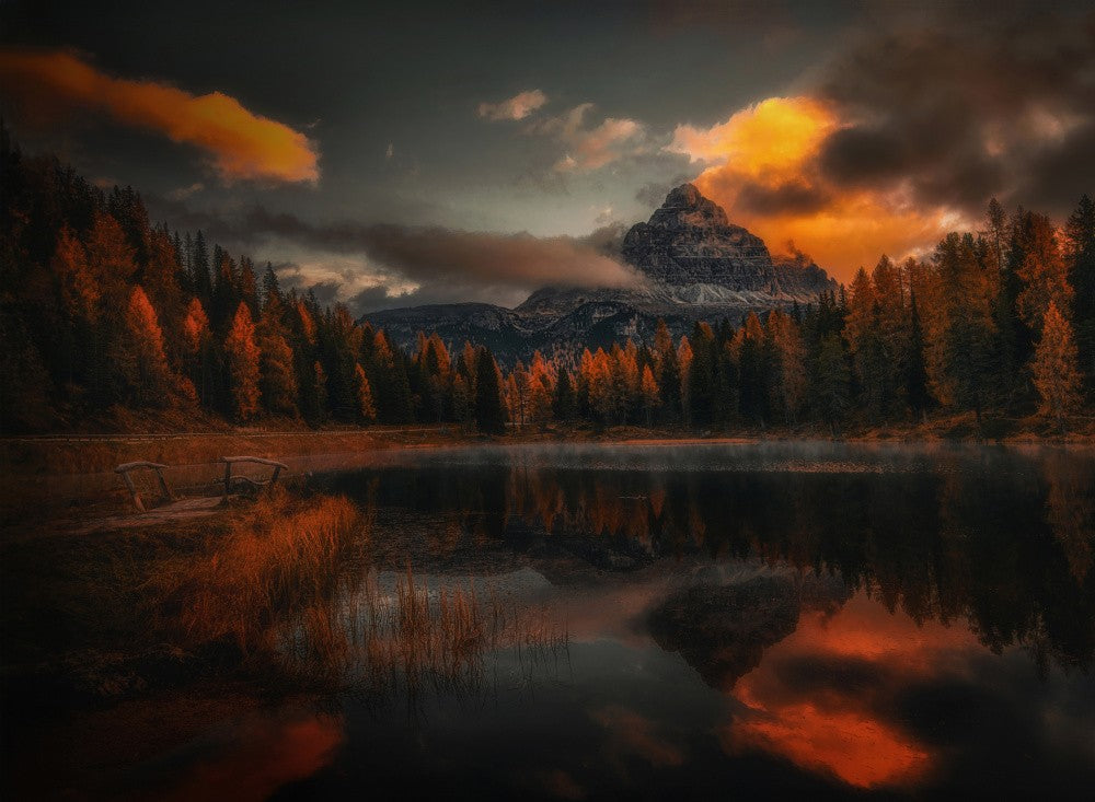 Lake Antorno in Autumn Morning