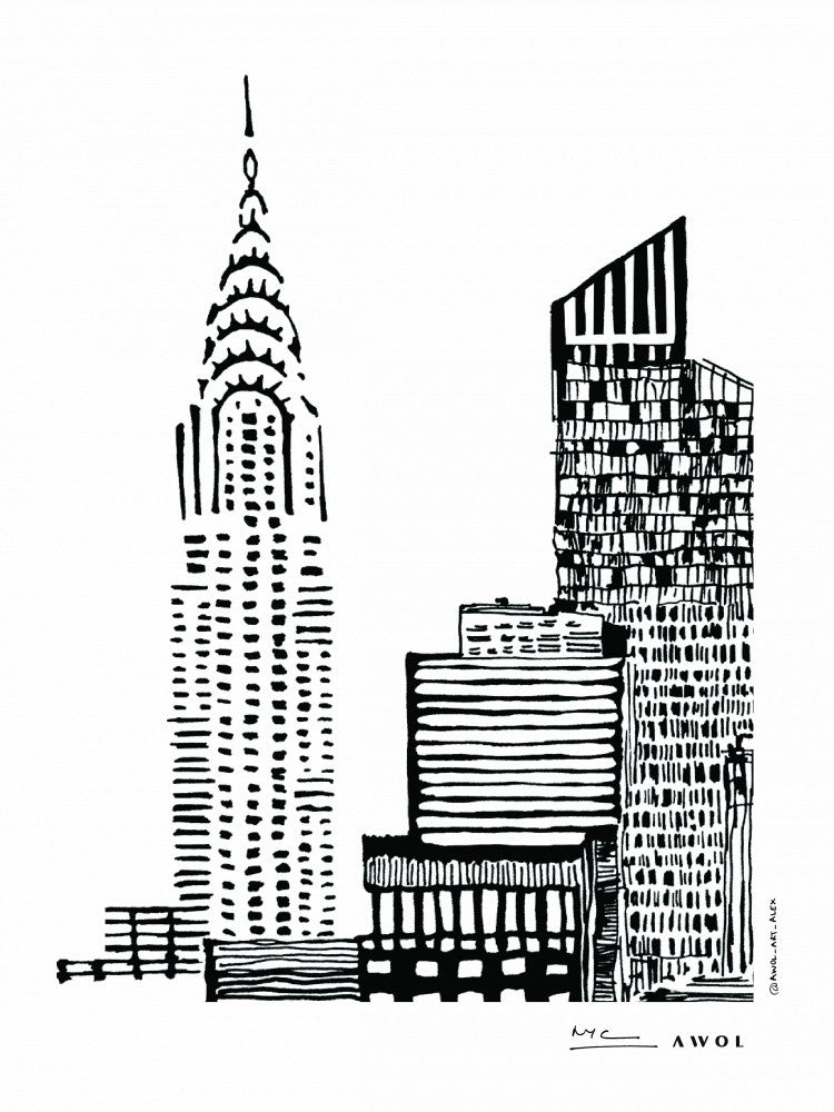 New York City Skyline With Skyscraper Buildings