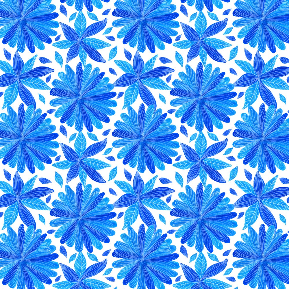 Blue Blooming Florals