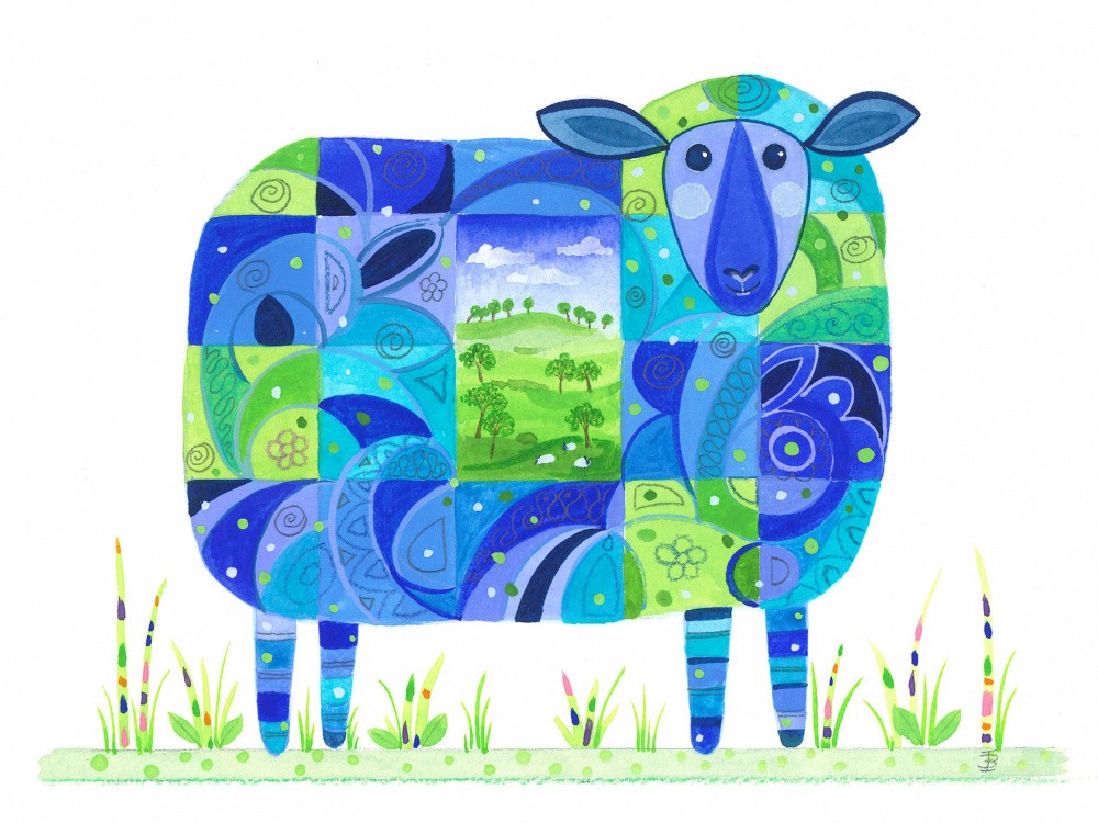 Blue Sheep Abstract