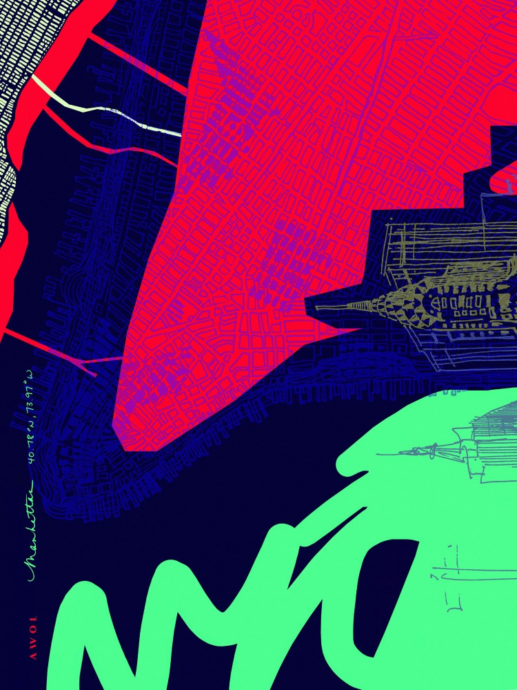 New York City Art Print, Graphic Urban Poster