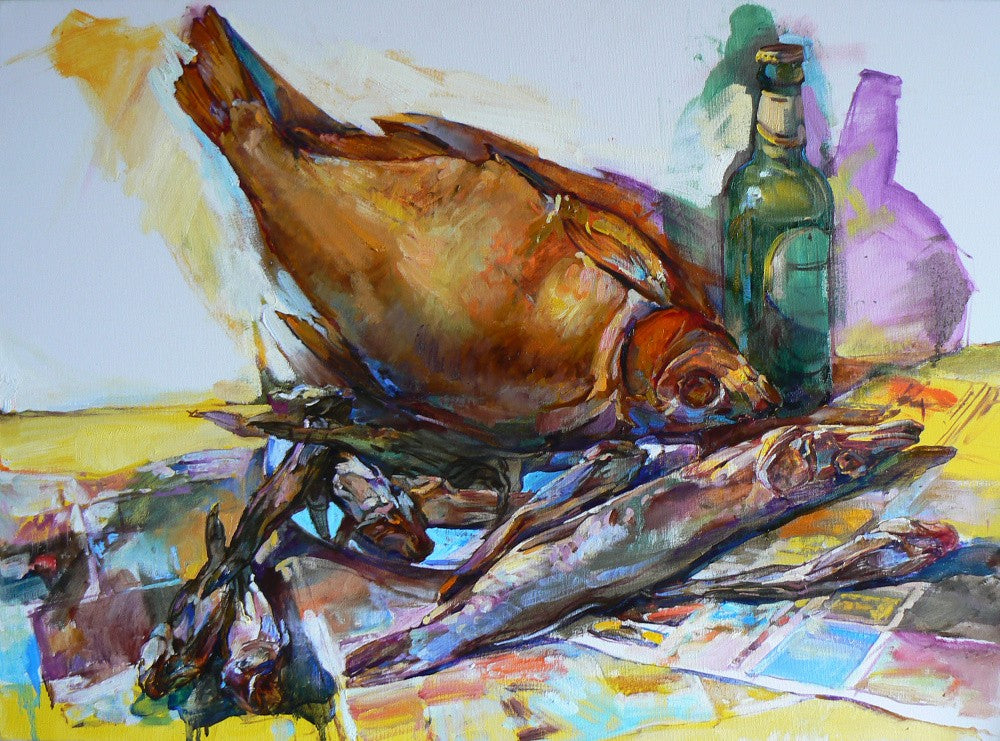 Still life with dried fish