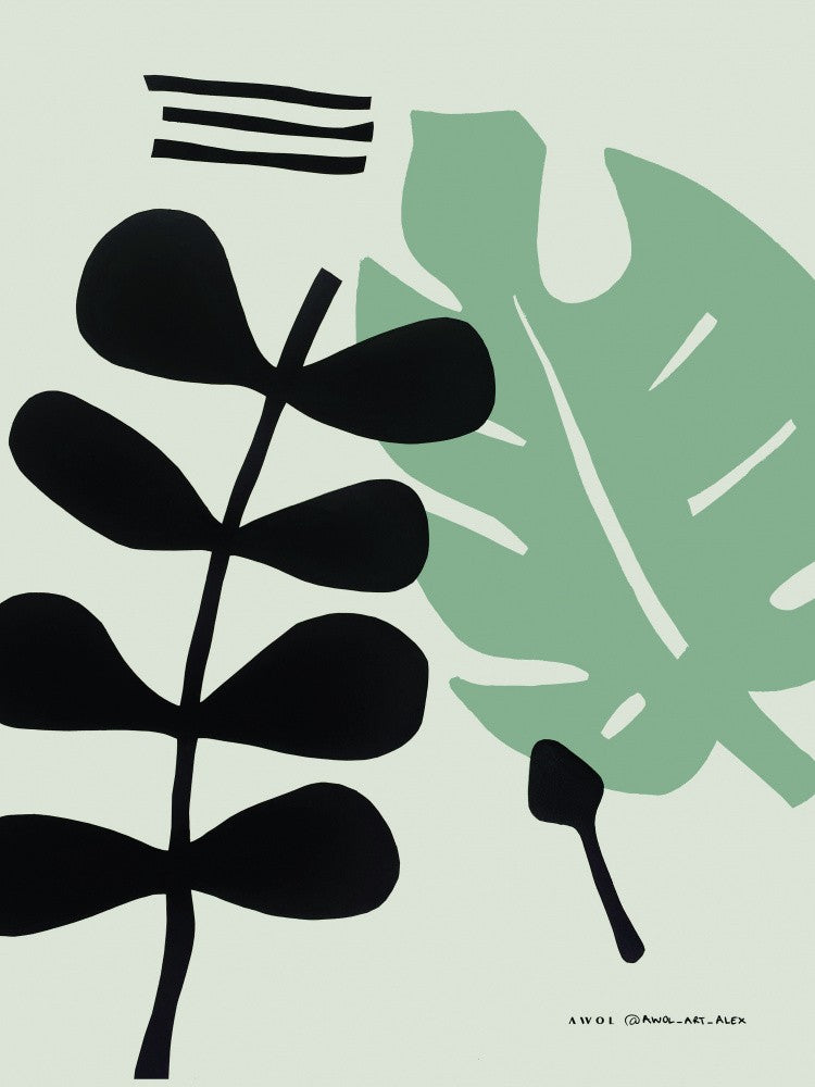 Minimalist Plant Art Print, Scandinavian Style Botanical Wall Art