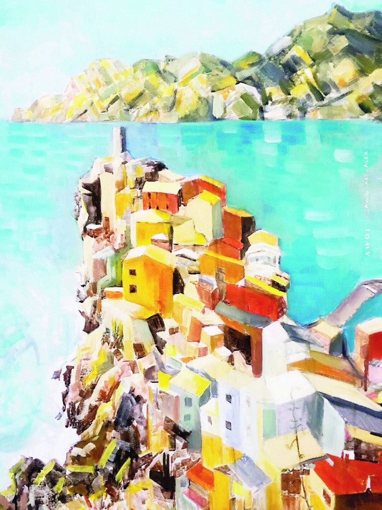 Colourful Town By The Mediterranean Sea, Italy Wall Art