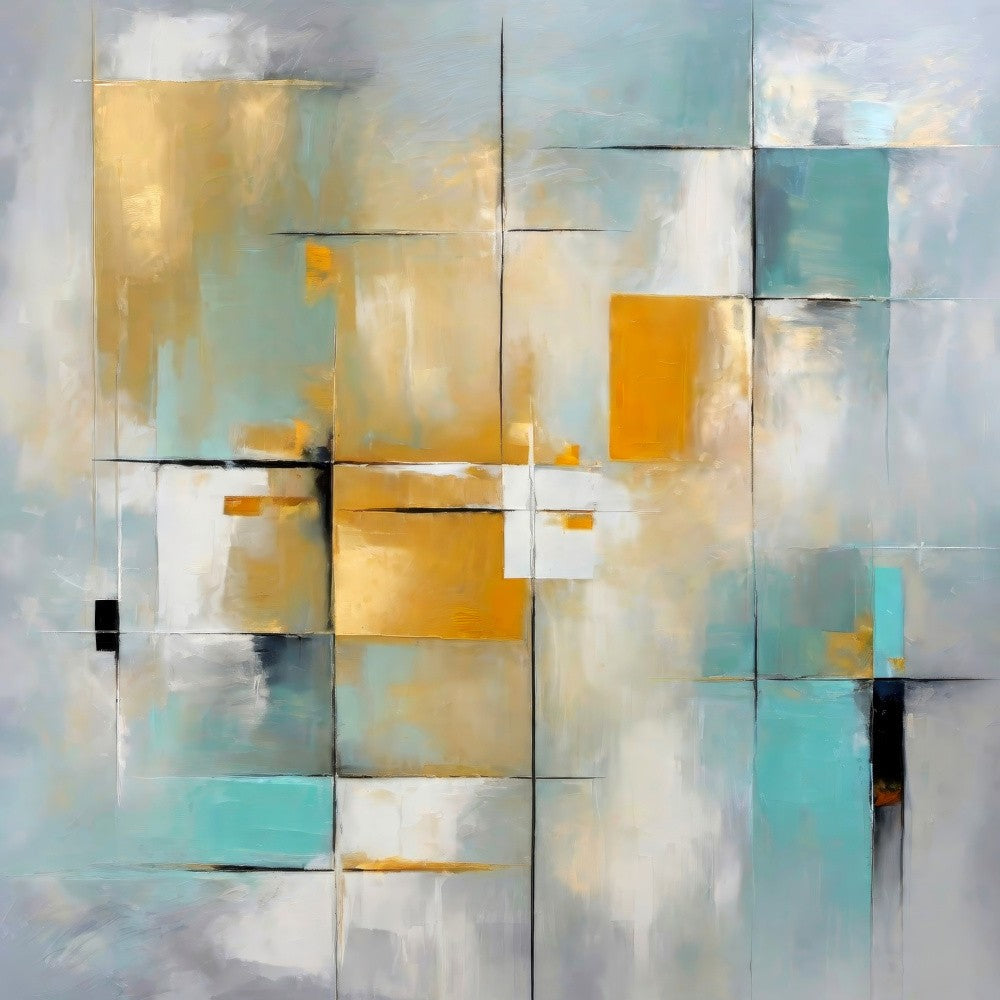 Golden Grids Abstract