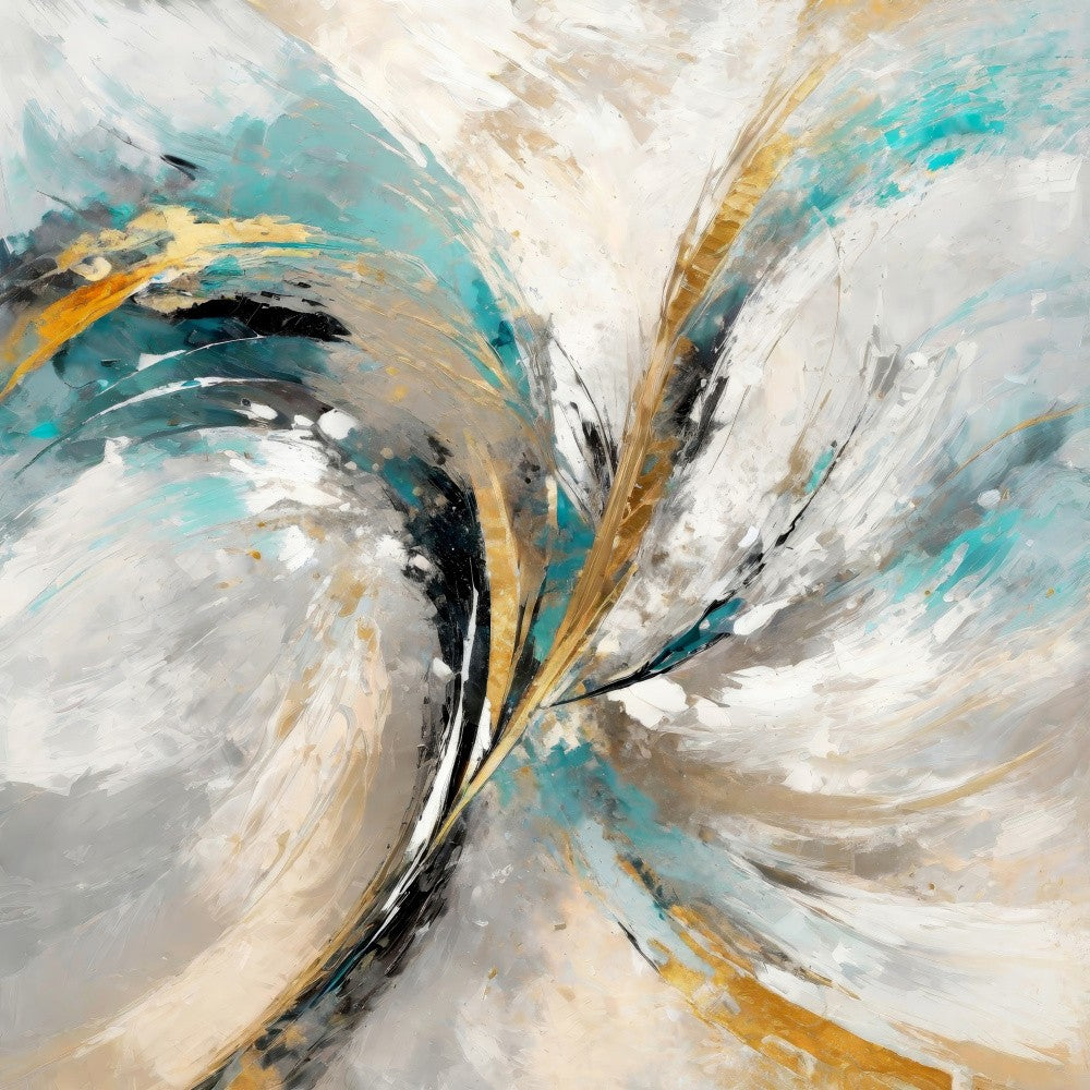 Abstract Painting with Swirling colorful Brushstrokes