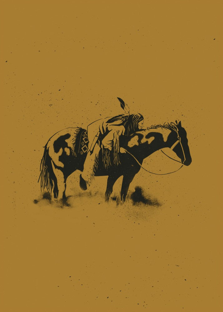 Indian Southwestern poster, Western Wall Decor, Native American horse Indian Chief, Ranch Wall Decor