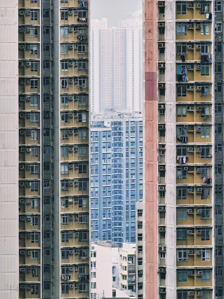 Tetris-like tight cluster of buildings