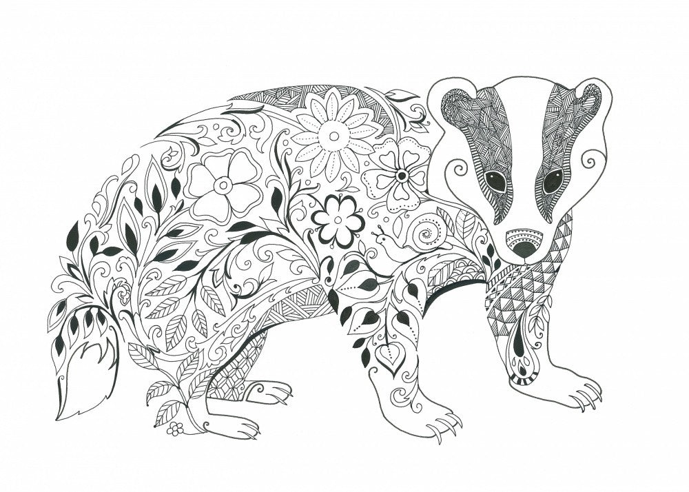Floral Badger Design