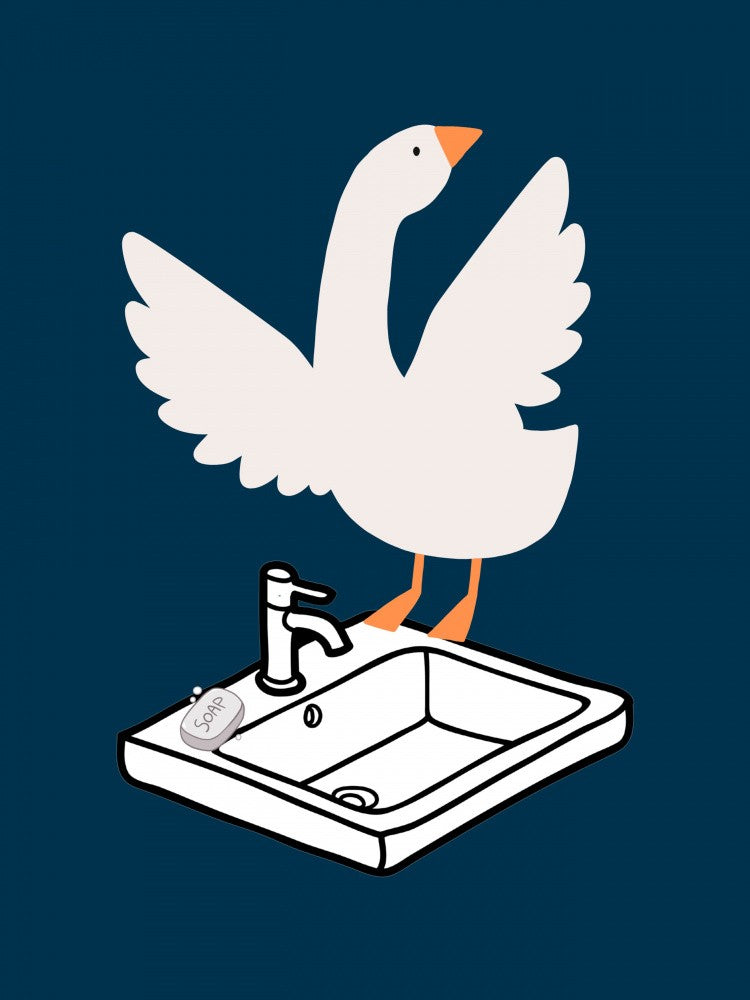 Silly Goose - Art pour lavabo Bleu marine