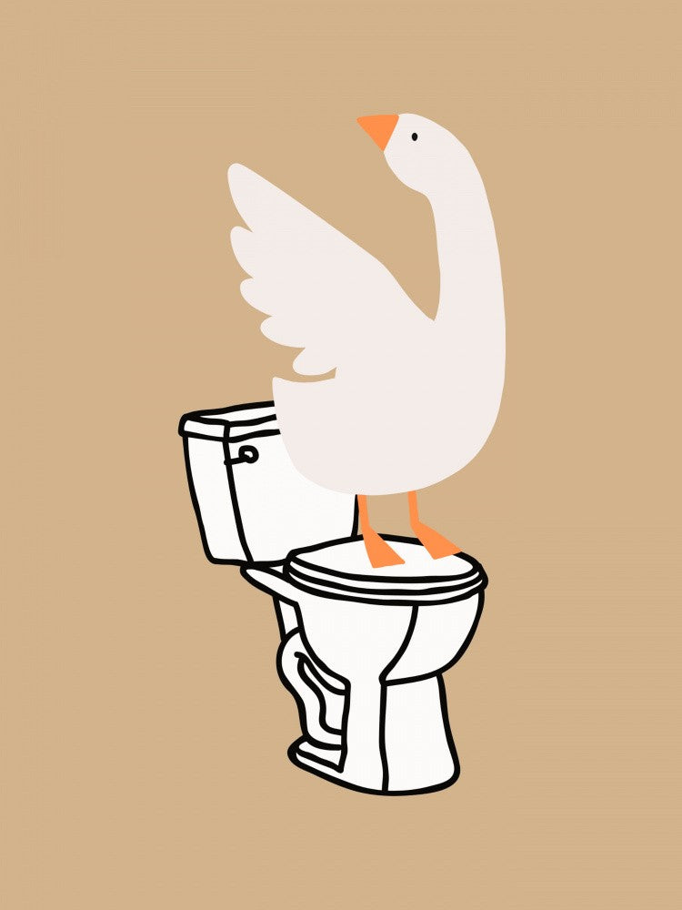Silly Goose - Toilet Art Beige