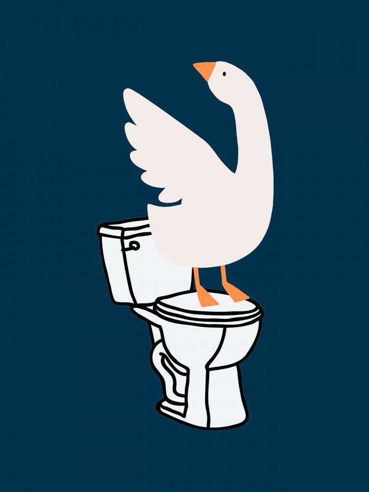 Silly Goose - Toilet Art Navy Blue