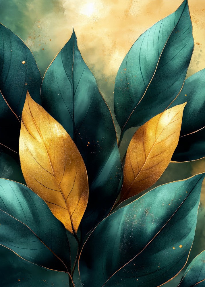 Tropical banana leaves nature art 2
