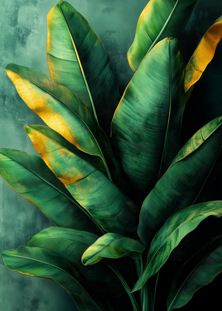 Tropical banana leaves nature art 4