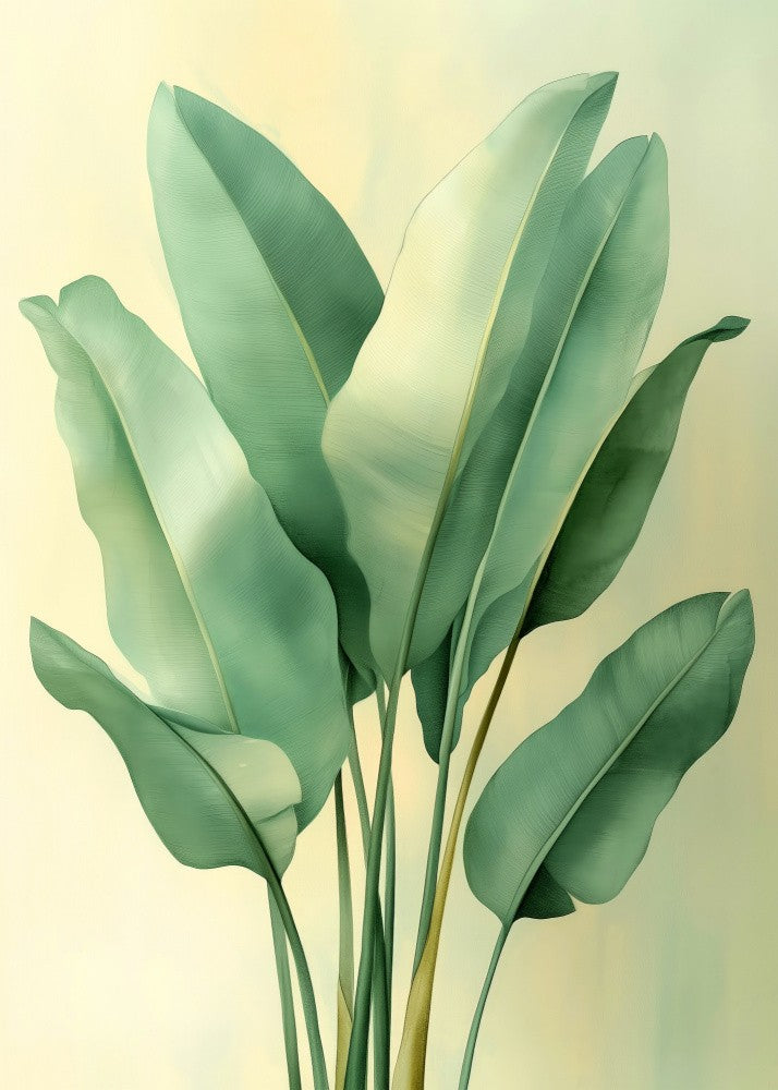 Tropical banana leaves nature art 6