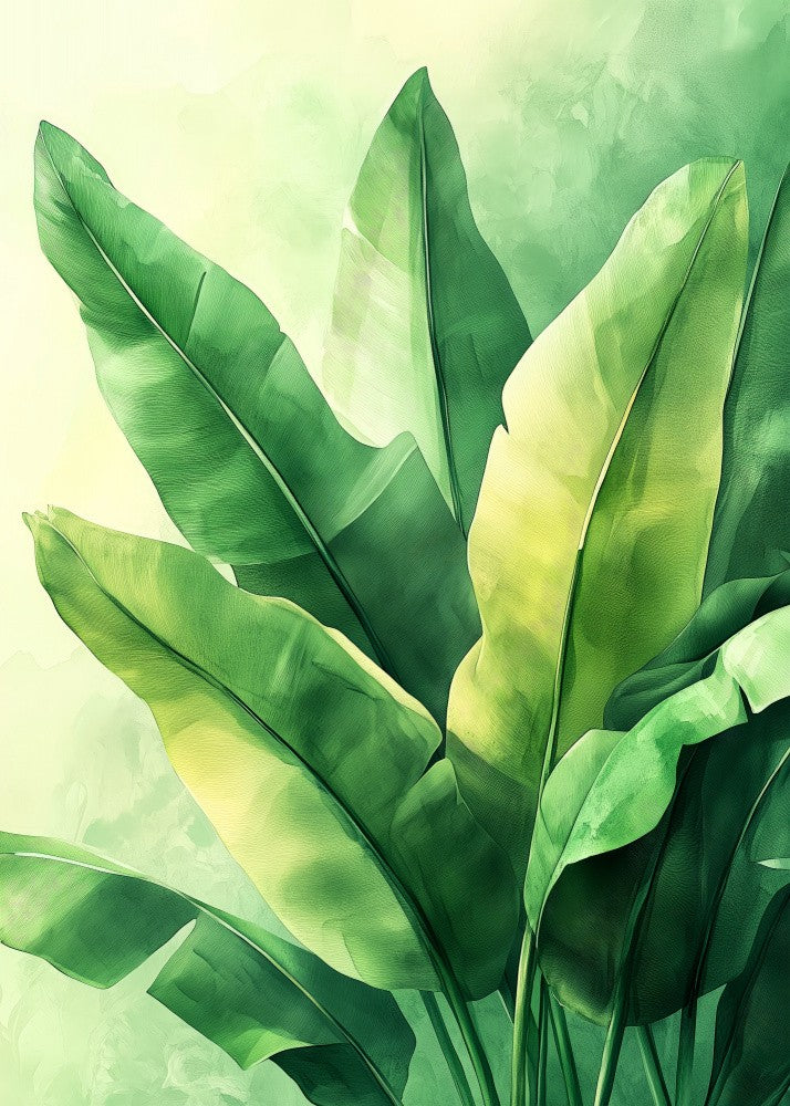 Tropical banana leaves nature art 11