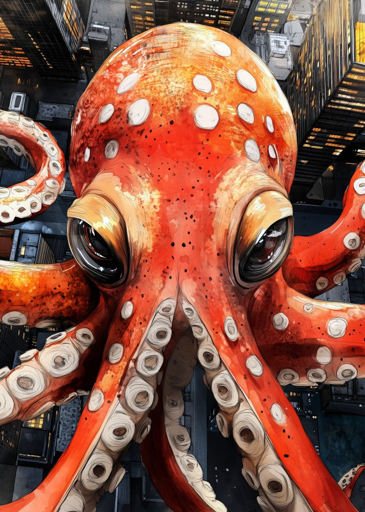 Red Octopus sea life