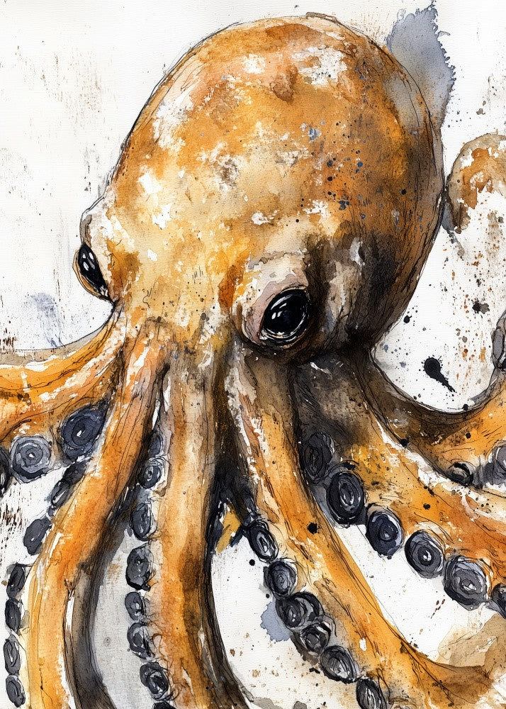 Orange Octopus sea life