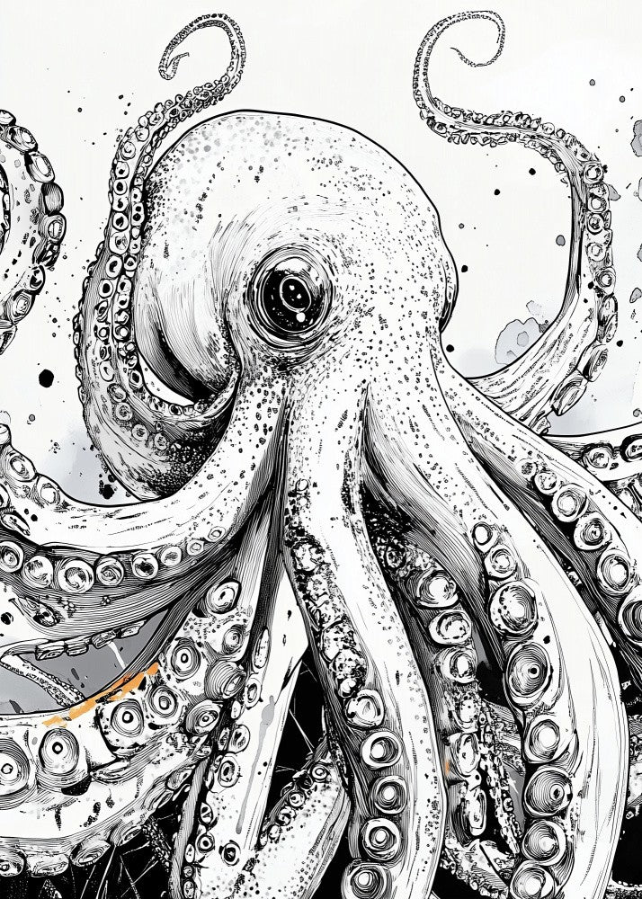 Black and White Octopus sea life