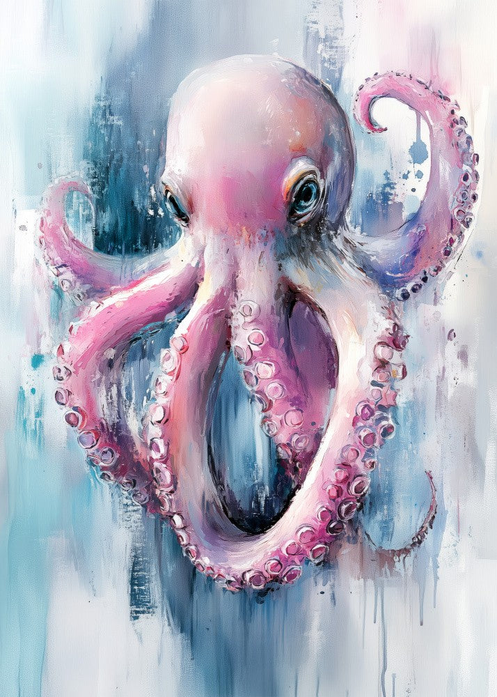 Pastel pink Octopus sea life