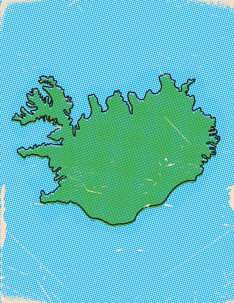 Island Pop-Art Karte