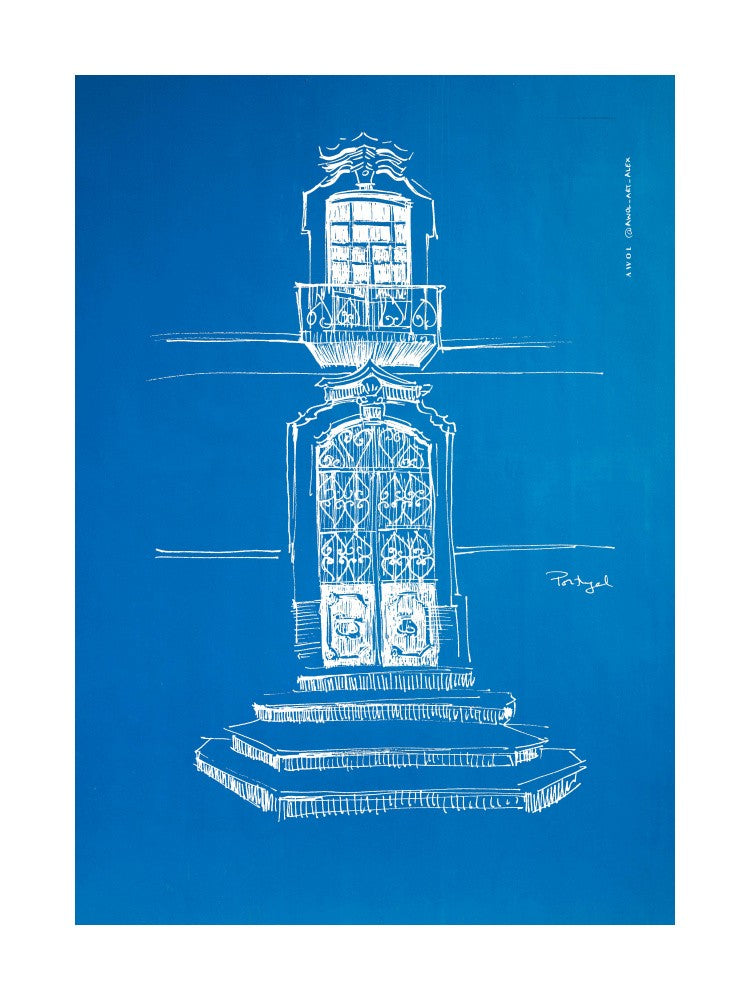 Portugal Architecture Drawing, Lisbon