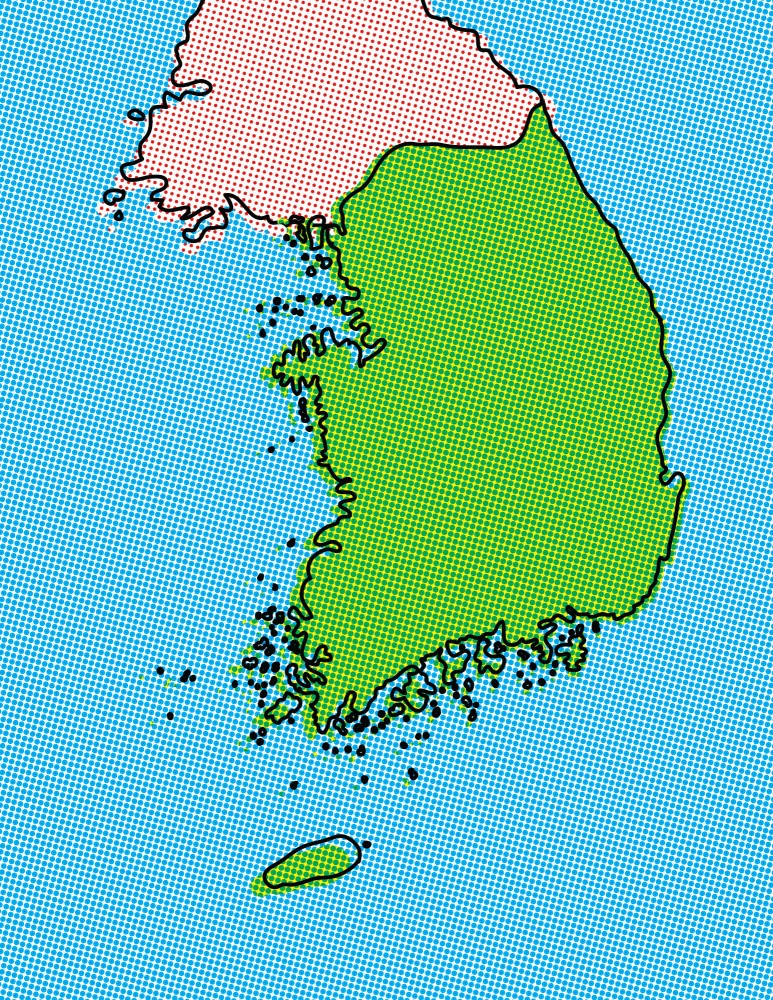 South Korea Pop Art Map