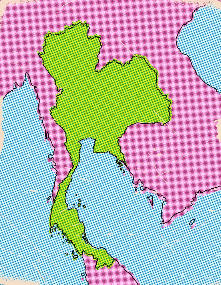 Thailand Pop Art Map