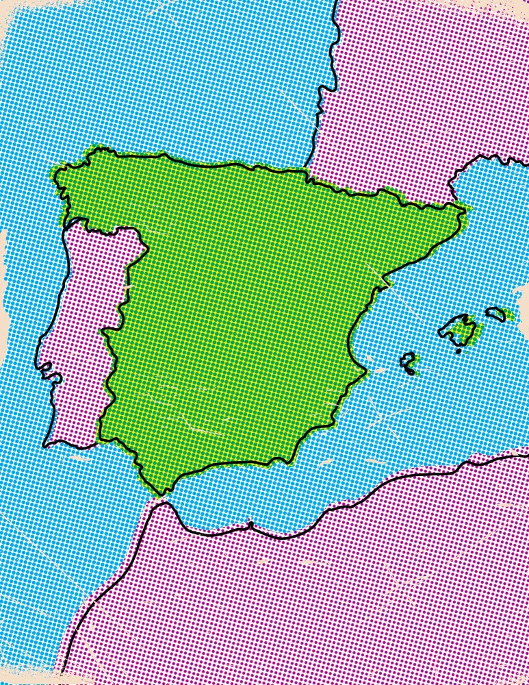 Spain Pop Art Map