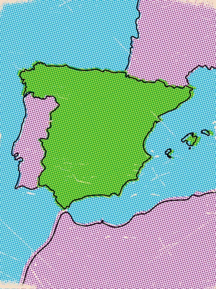 Spain Pop Art Map