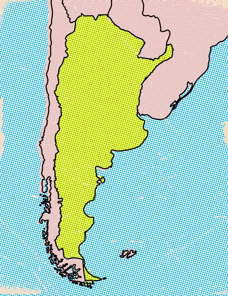 Argentinien Pop-Art-Karte
