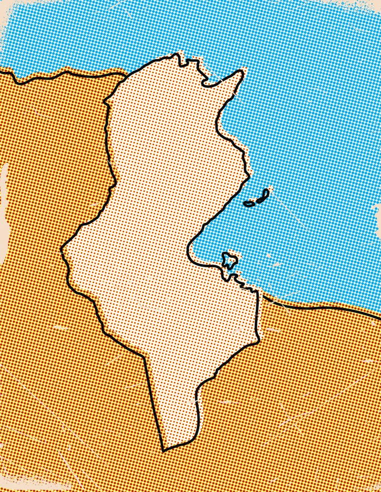 Tunisia Pop Art Map