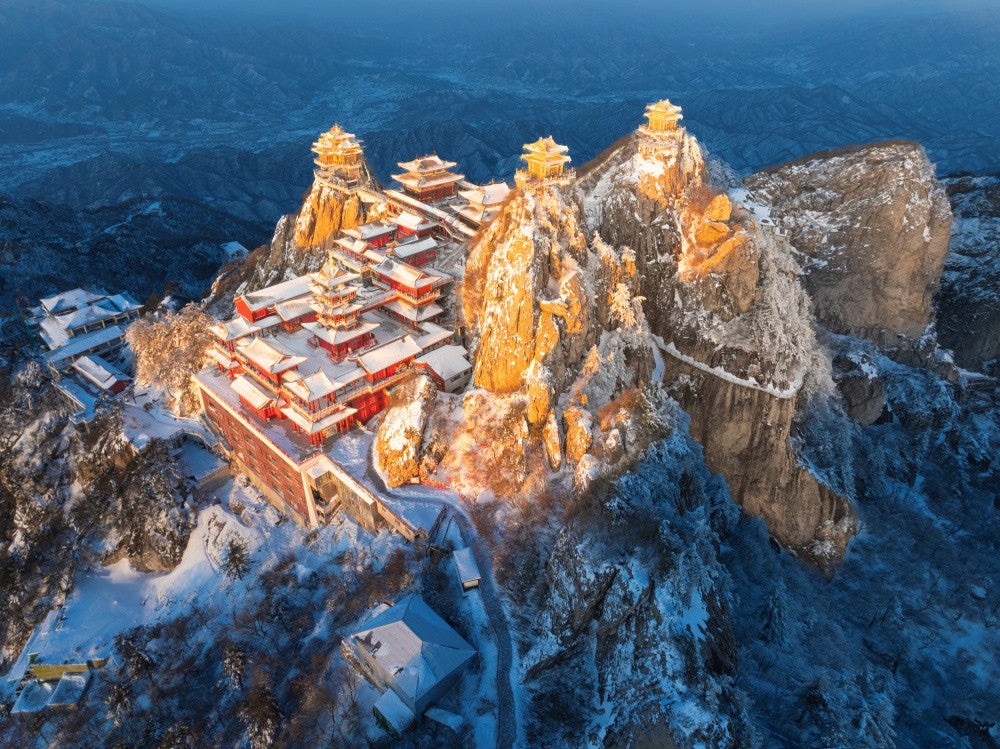 The Laojun Mountain after snowfall