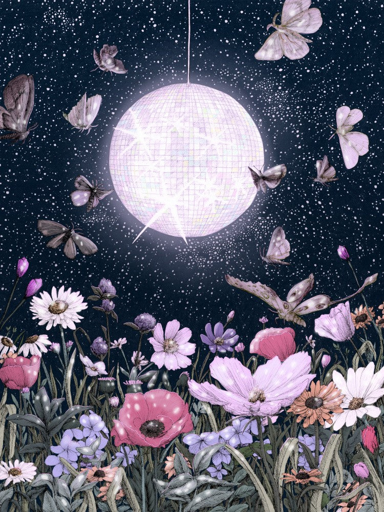 Starry Night with a Glowing Disco Ball